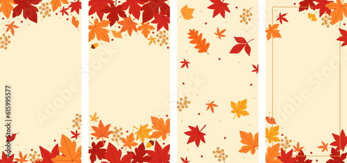 Fotografie, Obraz Autumn background banner set