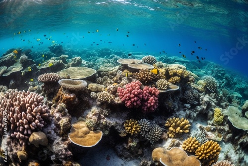 Wallpaper Mural Vibrant Underwater World with Colorful Marine Life and Coral Reefs Created with Generative AI Torontodigital.ca