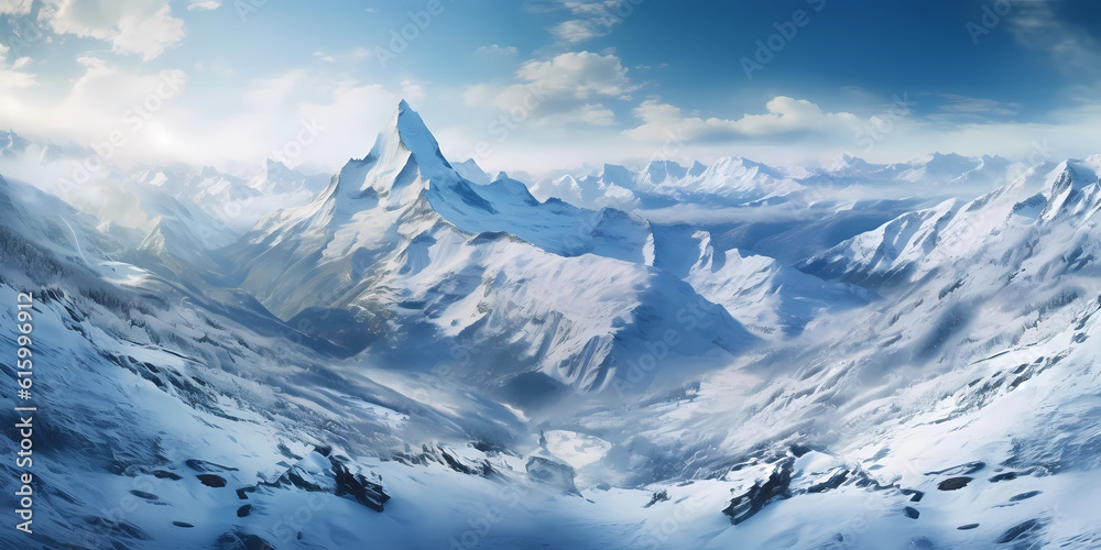 Landscape ice mountains background, AI generated