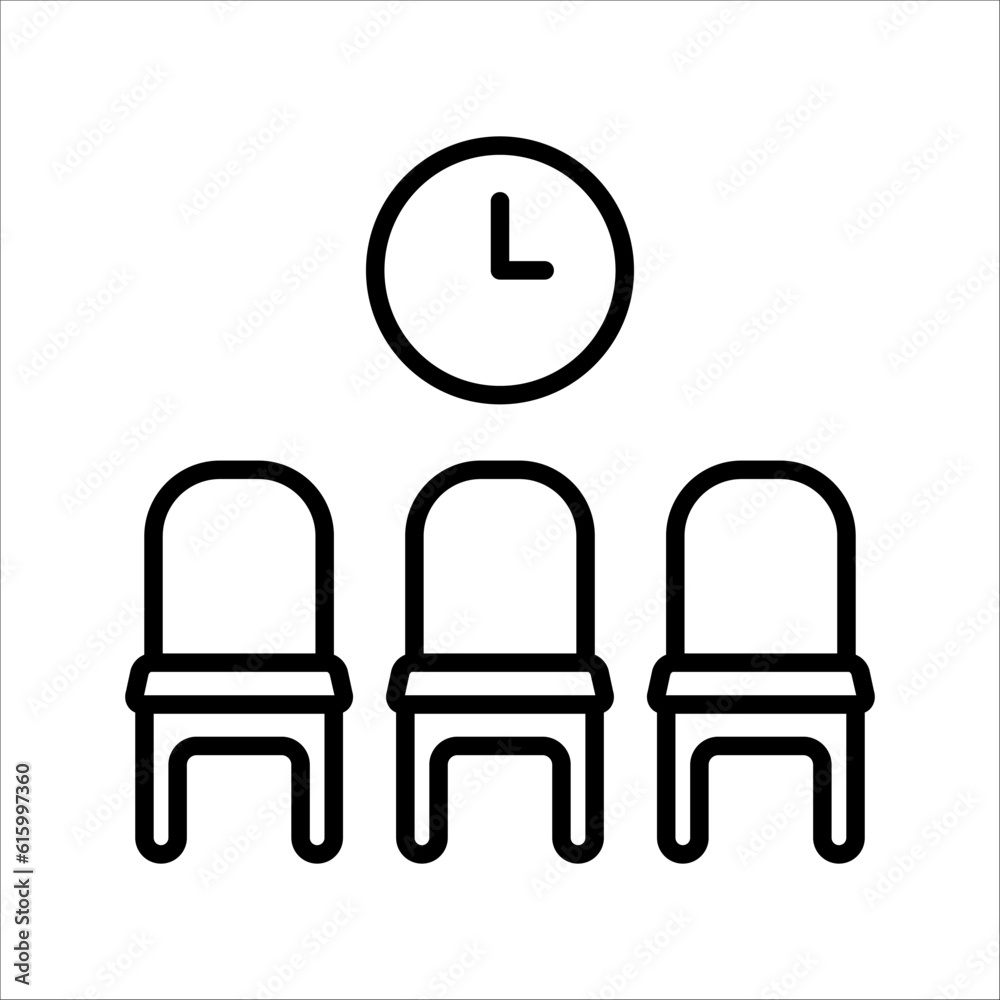 Waiting room vector line icon, linear concept, outline sign, symbol, on white background. Waiting room vector line icon, linear concept, outline sign, symbol, on white background.