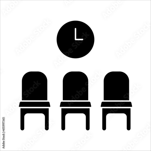 Waiting room vector line icon, linear concept, outline sign, symbol, on white background.