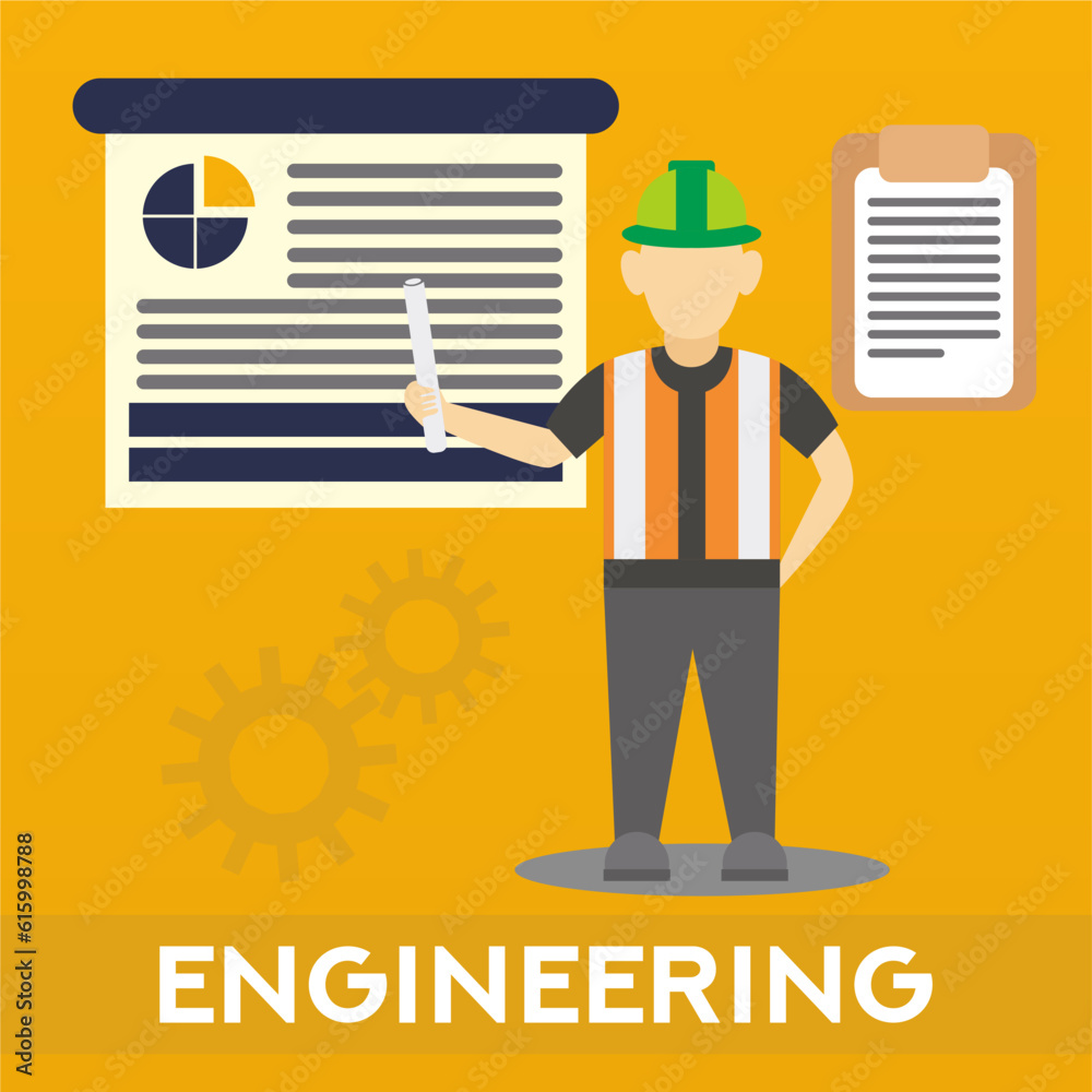 Engineering background illustration. Engineering activity illustration template