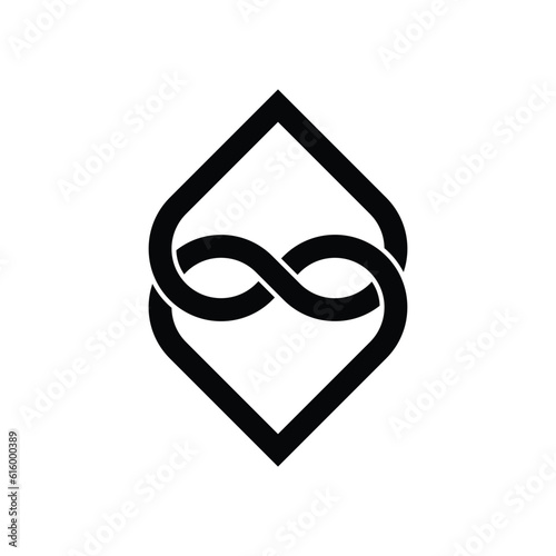 Eternal Love icon design. Love heart In the sign of infinity icon design. isolated on a white background