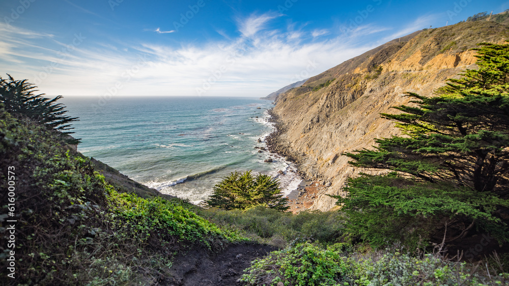 Big Sur at Ragged Point in evening sunlight | Pfeiffer Big Sur State Park, California, USA