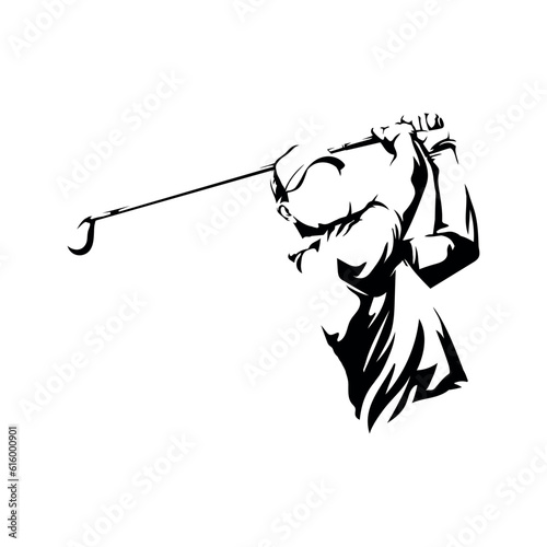 golfer abstract vector silhouette