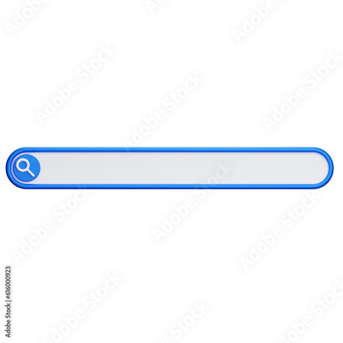 blue search engine bar 3d icon