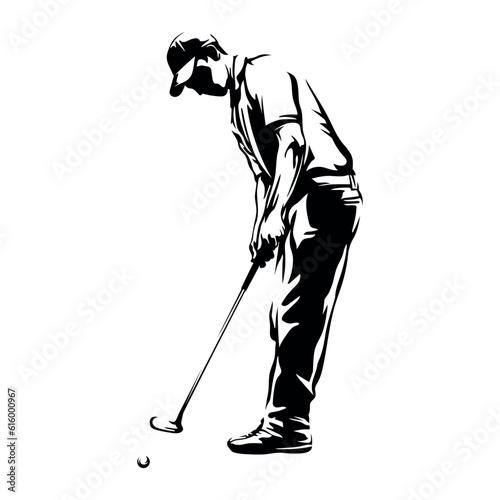 golfer abstract vector silhouette