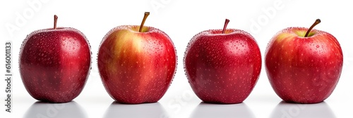 Set of Fresh apple isolated on white background. Generative Ai