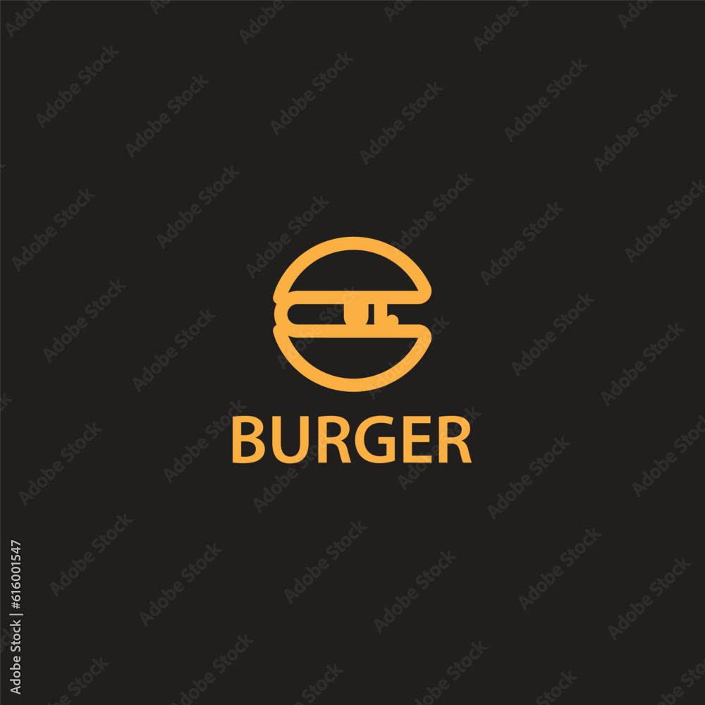 Obraz premium simple line style burger logo