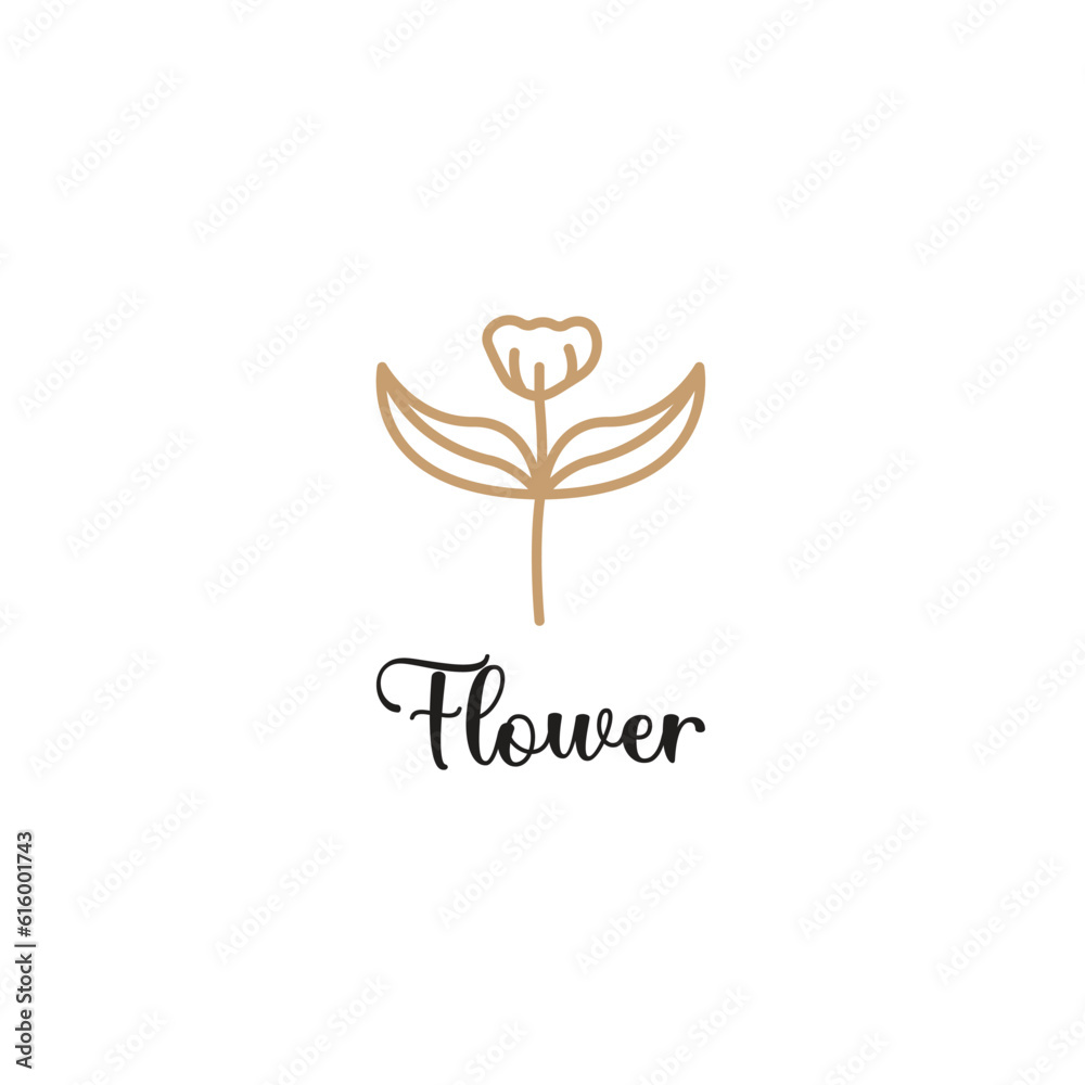 flower logo vector icon simple, bright color