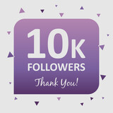 illustration for 10 thousand followers on social media. commemorative and thank you text. 10k followers design. vector art for social networks. number of followers