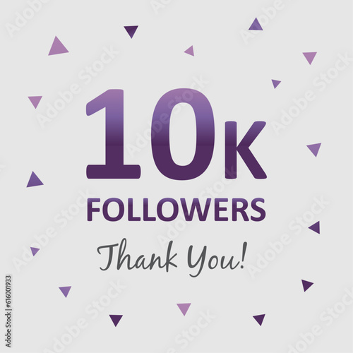 illustration for 10 thousand followers on social media. commemorative and thank you text. 10k followers design. vector art for social networks. number of followers