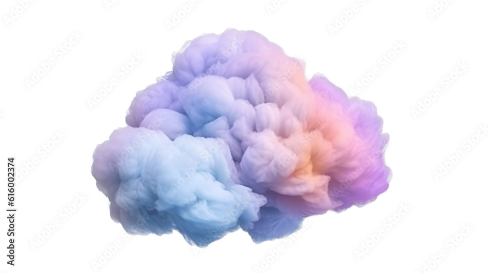 Fantasy soft pastel cloud isolated on transparent background. AI Generated Fantasy soft pastel cloud isolated on transparent background. AI Generated