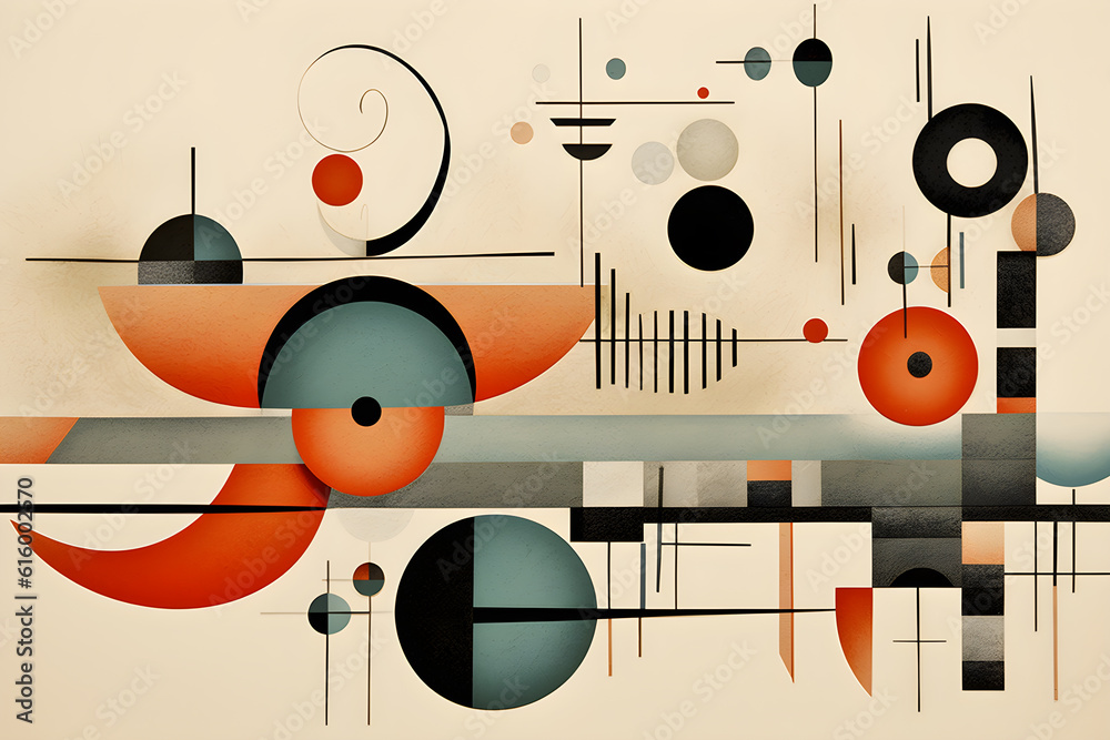 Obraz premium midcentury artwork, simple abstract background. generated ai