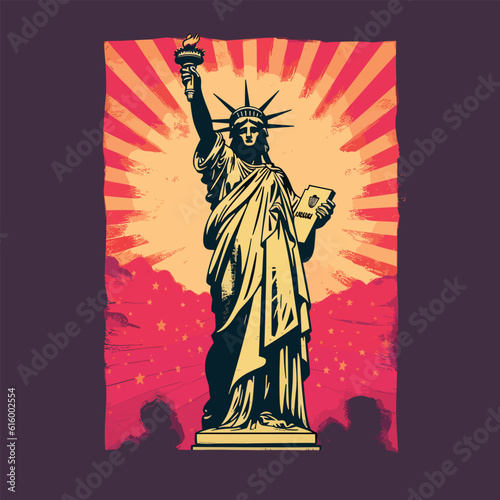 statue of liberty with stars