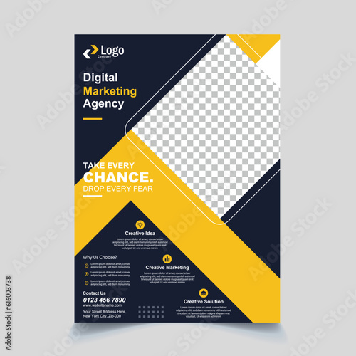 Business flyer, cover design. Modern corporate flyer design and booklet in A4 template