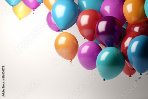 Festive Happy Birthday Celebration Banner With Balloon, Generative AI
