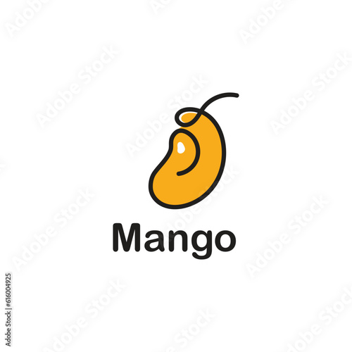 fresh mango vector logo style line