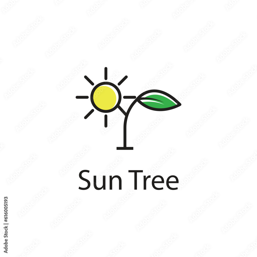 Obraz premium sun leaf logo template vector