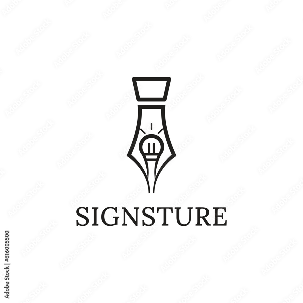 simple elegant pen logo vector line city simple elegant pen logo vector line city