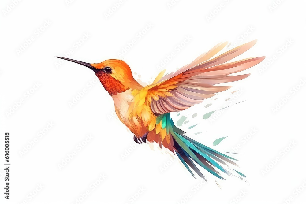 Obraz premium hummingbird on white background