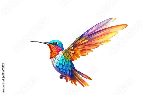 hummingbird on white background © Man888