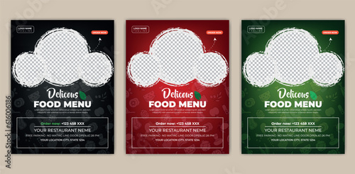 Fast Food Flyer Design Template cooking, cafe and restaurant menu, food ordering, junk food. Vector illustration for banner, poster, flyer, cover, menu, brochure