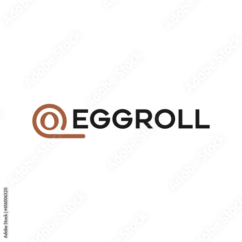 egg roll logo with simple design concept and hidden egg vector design