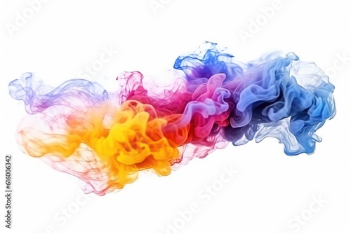 colorful smoke isolated on white background