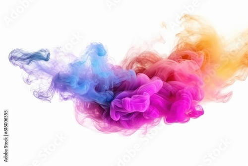 Abstract color smoke on white background