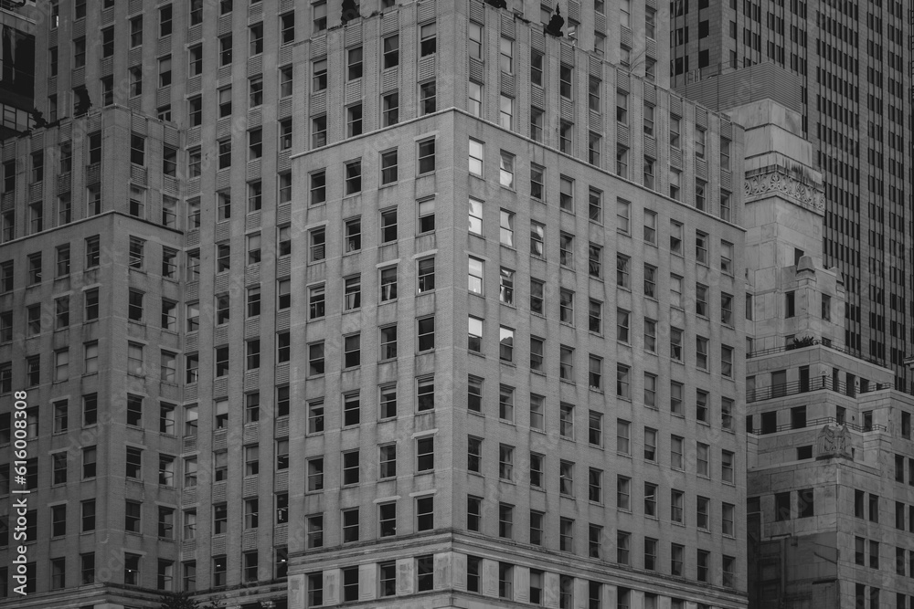 Building of Manhattan, Black and white background