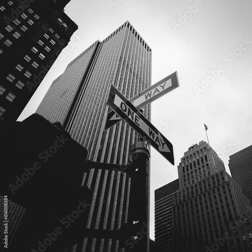 Photography Building of Manhattan, Black and white background