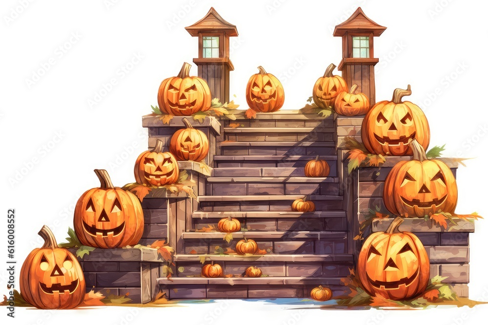 Fototapeta premium halloween background with pumpkins