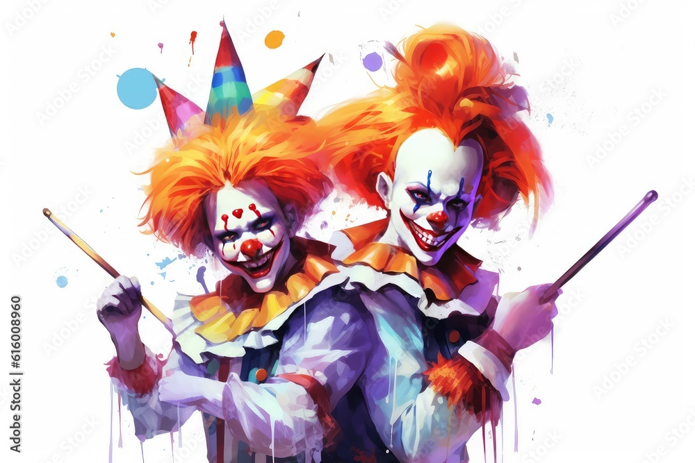 Obraz premium portrait of a clown with a mask