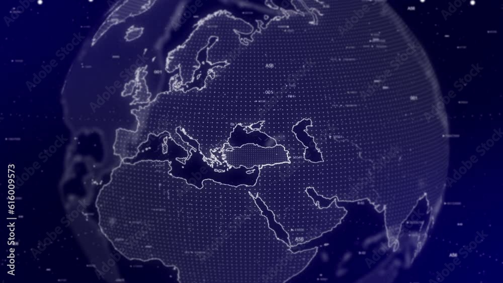 A cinematic video background showcases a digital globe rotating, zooming in on Turkey country.Data analysis Technology Globe rotating on Turkey Country data analysis technological background A cinematic video background showcases a digital globe rotating, zooming in on Turkey country.Data analysis Technology Globe rotating on Turkey Country data analysis technological background