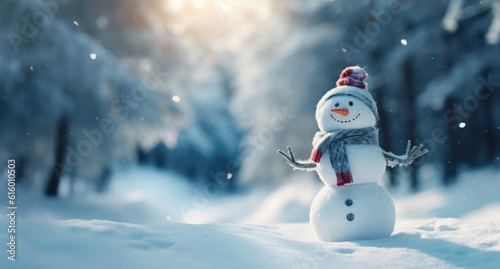 Little snowman in the snow © cherezoff