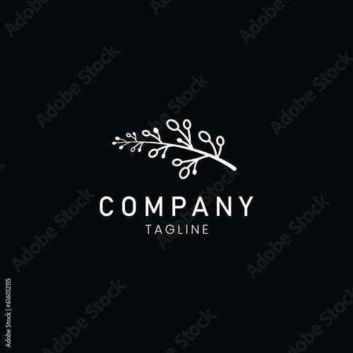 Abstract Flowers Retro Floral Illustration and Feminine Logo. Nature, floral, botanical, illustrator template design.