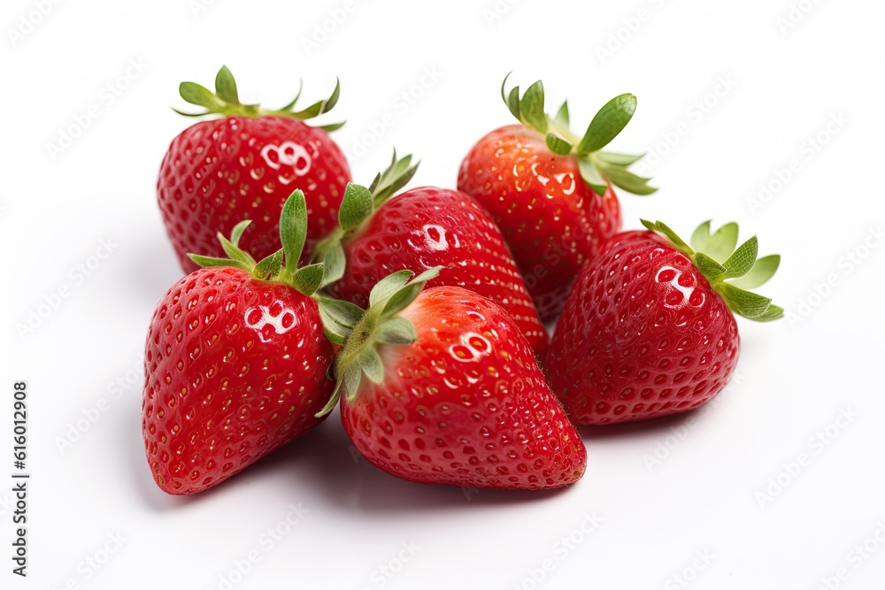Group of Fresh Strawberries on White background Isolated Group of Fresh Strawberries on White background Isolated