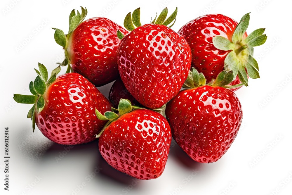 Group of Fresh Strawberries on White background Isolated Group of Fresh Strawberries on White background Isolated