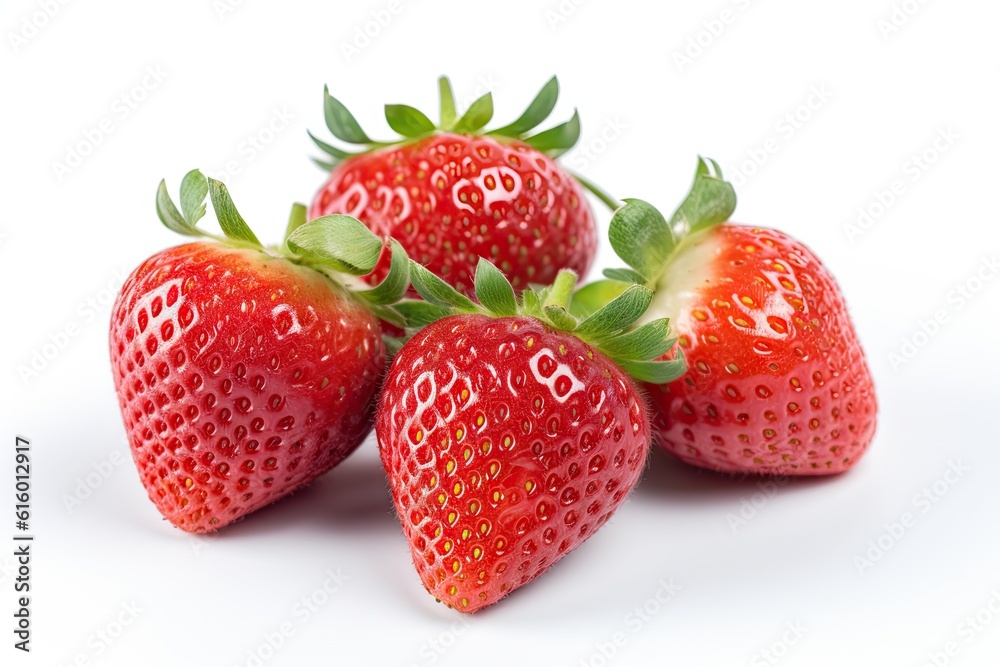 Group of Fresh Strawberries on White background Isolated Group of Fresh Strawberries on White background Isolated