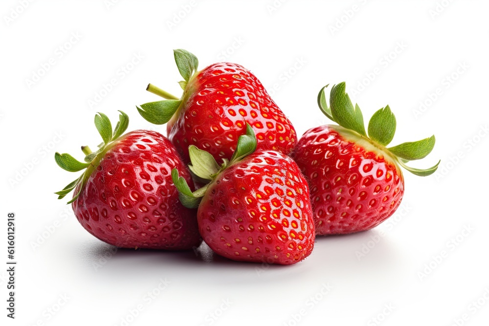 Group of Fresh Strawberries on White background Isolated Group of Fresh Strawberries on White background Isolated