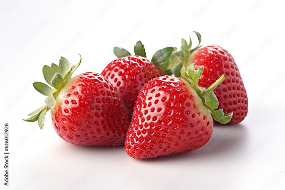 Group of Fresh Strawberries on White background Isolated Group of Fresh Strawberries on White background Isolated