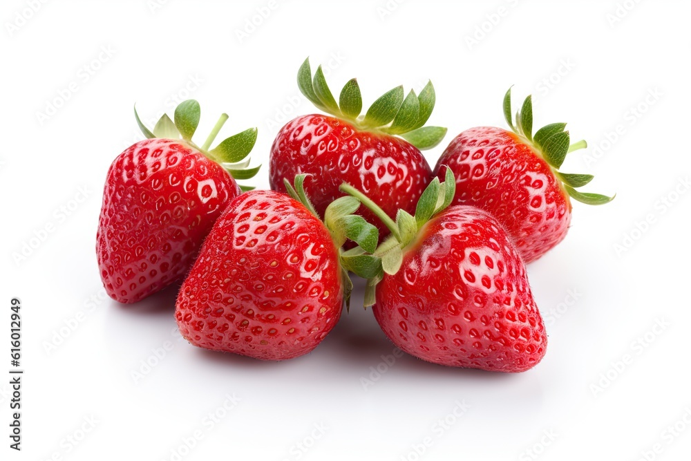 Group of Fresh Strawberries on White background Isolated Group of Fresh Strawberries on White background Isolated