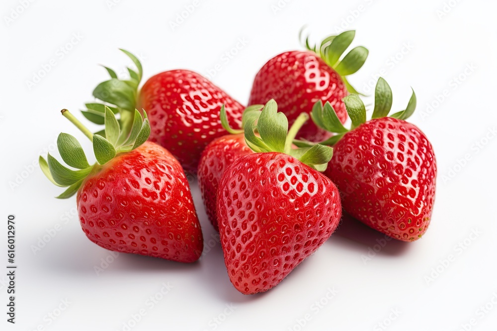 Group of Fresh Strawberries on White background Isolated Group of Fresh Strawberries on White background Isolated