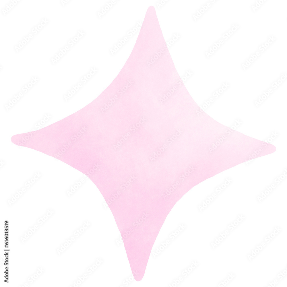 Obraz premium Pink Star Watercolor Hand Draw