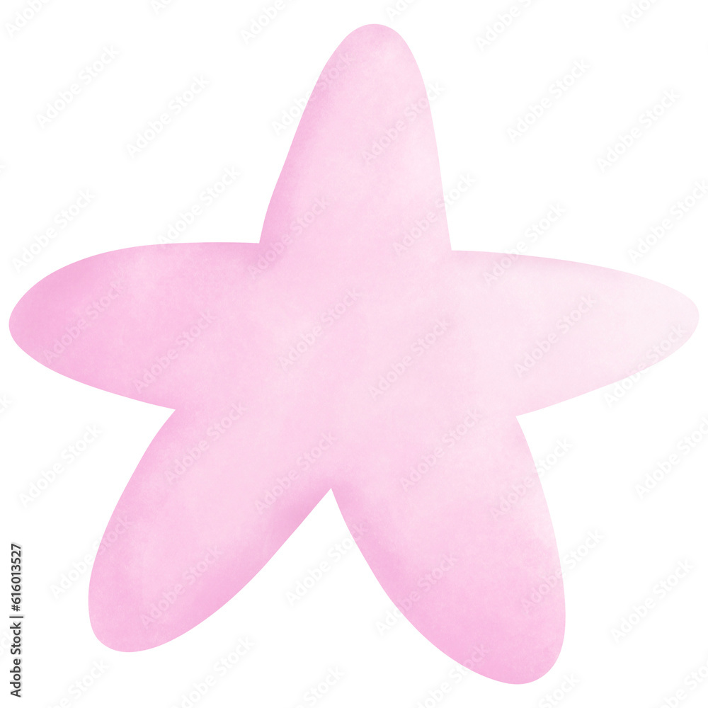 Pink Star Watercolor Hand Draw Pink Star Watercolor Hand Draw