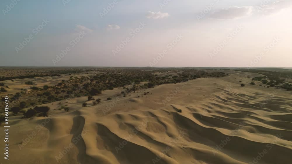 aerial view of Thar desert on sunset - Jailsamer, Rajasthan - India aerial view of Thar desert on sunset - Jailsamer, Rajasthan - India