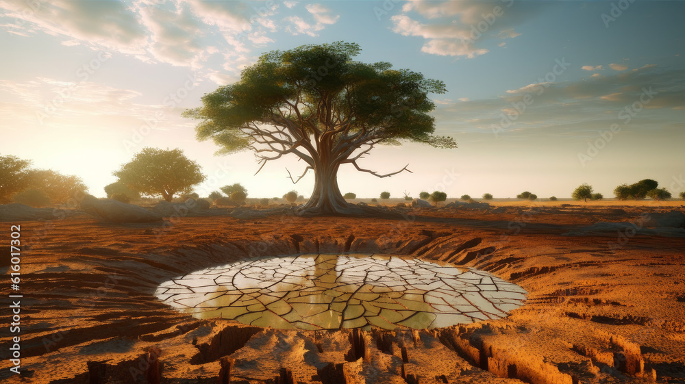 Obraz premium tree in the desert