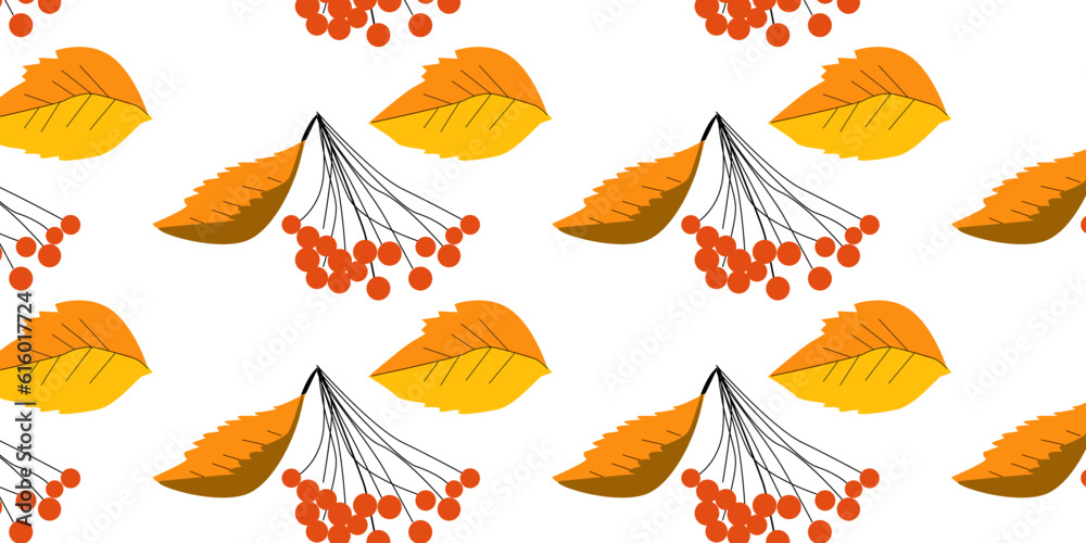 colourful autumn pattern in a hand drawn style