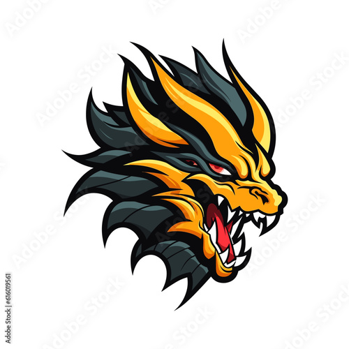Fototapeta Naklejka Na Ścianę i Meble -  dragon logo vector clip art illustration